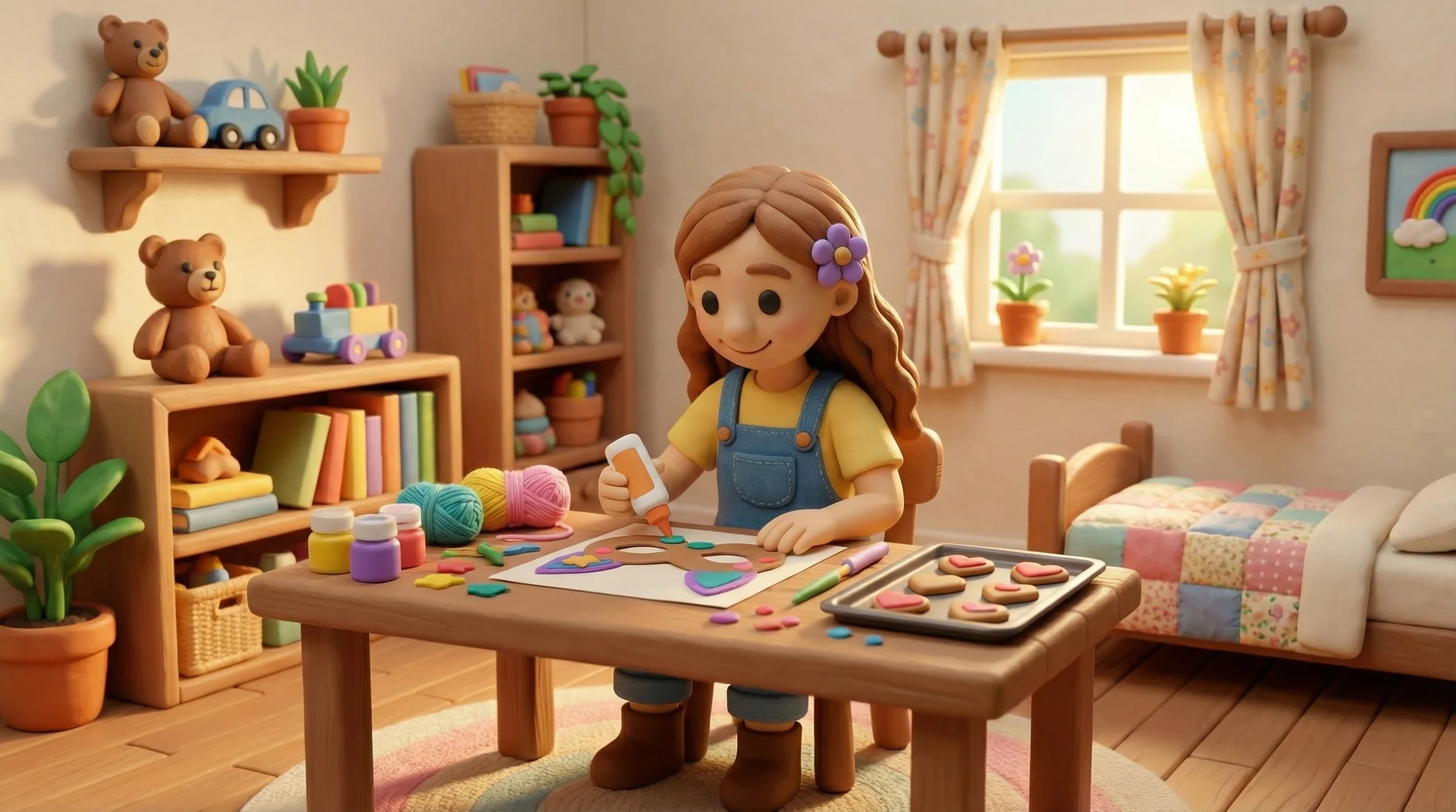 סצנה מעולם הפלסטלינה — יצירה מגיל צעיר