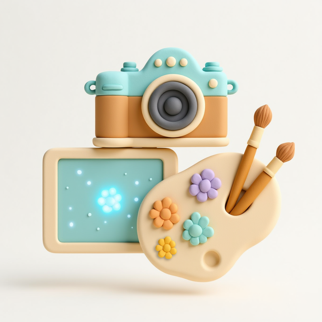 יוצרת רב-תחומית — מצלמה ופלטת צבעים